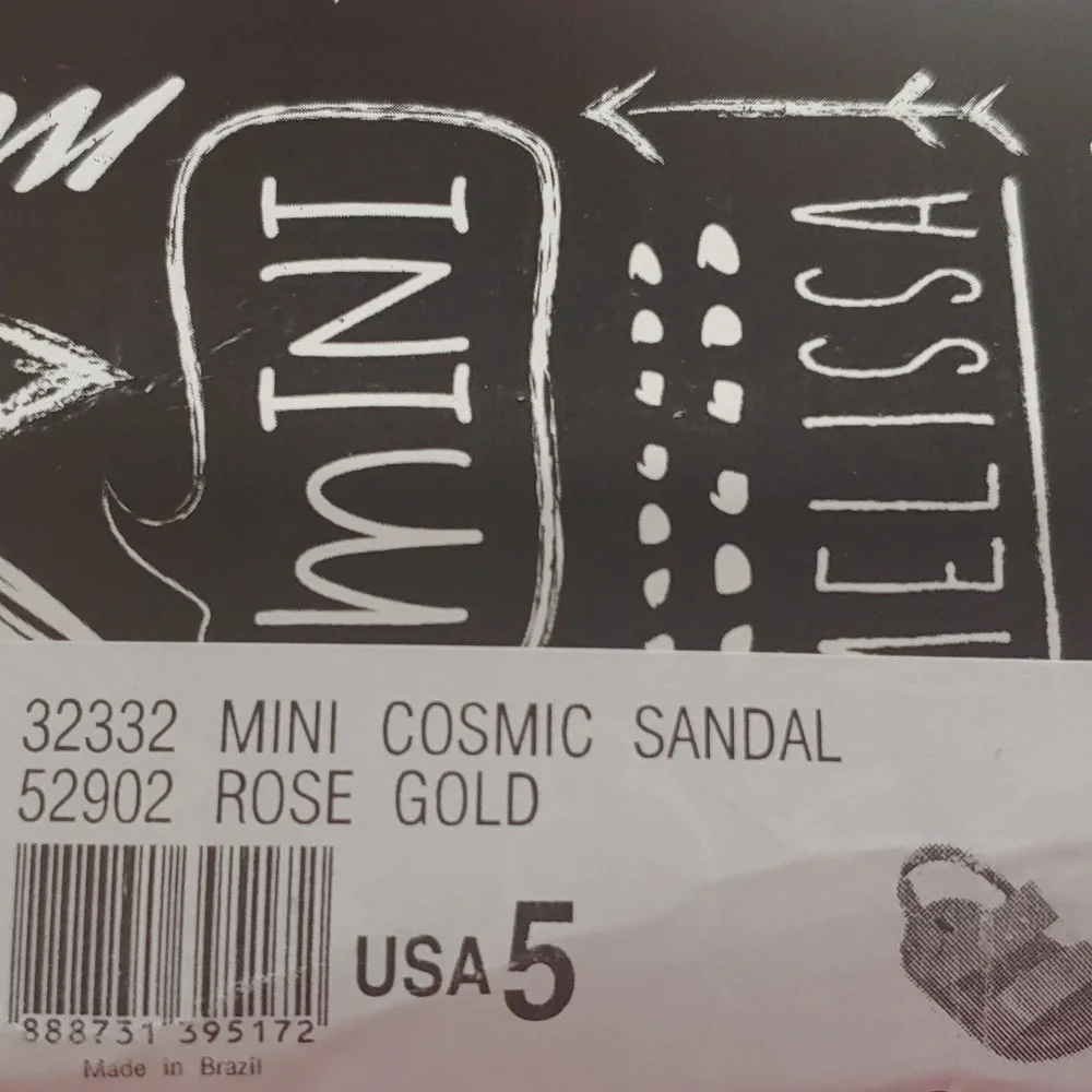 Mini Melissa Cosmic Sandals Rose Gold Size 5